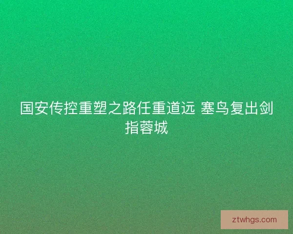 国安传控重塑之路任重道远 塞鸟复出剑指蓉城